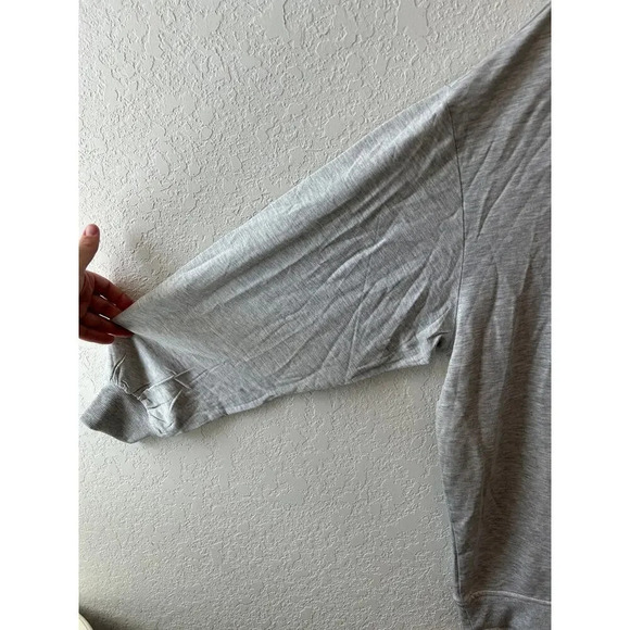 Three Dots Quarter Front Zip Pullover Collared Long Sleeve Gray Sweater Size XL - Picture 3 of 9